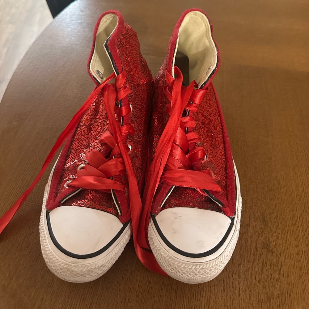 High-Top Converse Red Sequin